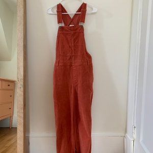 Billabong x The Salty Blonde, Burnt Orange Corduroy Overalls, Size Medium